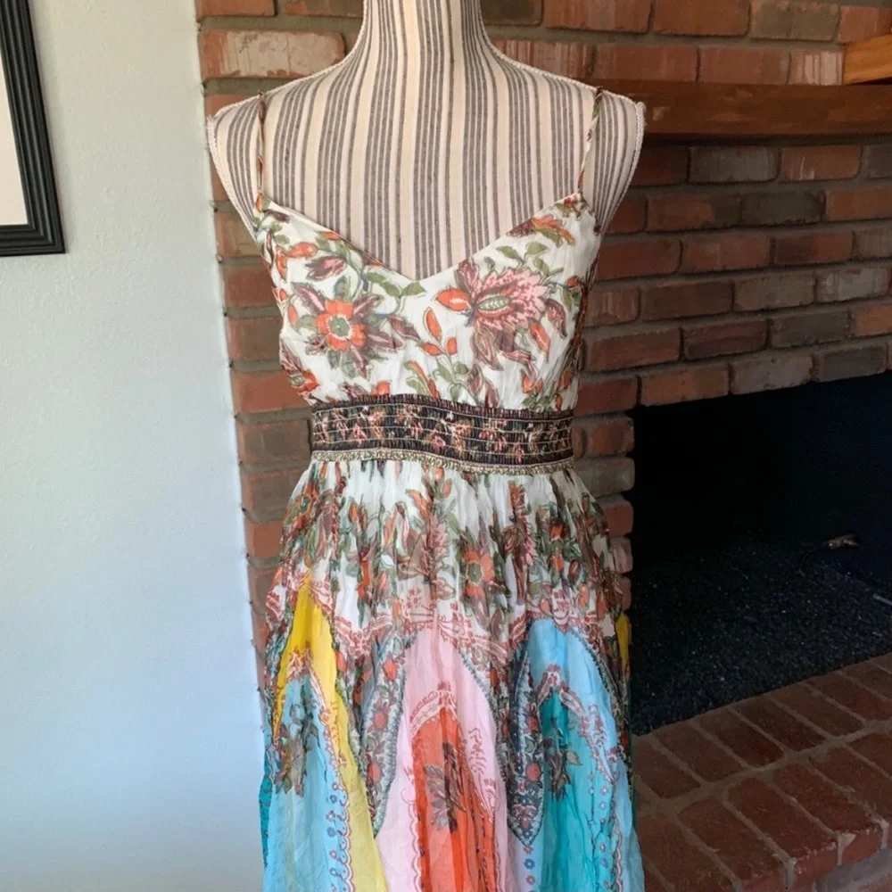 Anthropologie Floral Bohemian Boho Maxi Dress 4P - Picture 4 of 7